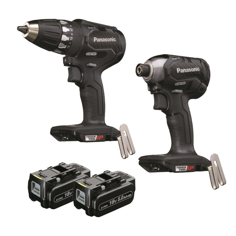 Afbeeldingen van Combi-set 18V/5.0Ah met EY74A3 + EY76A1 + 2 accu's + 1 lader in systainer