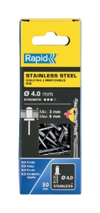 Afbeeldingen van Rapid Blindklinknagels RVS Ø 4 x 8 mm incl. Boor 50 st., Box