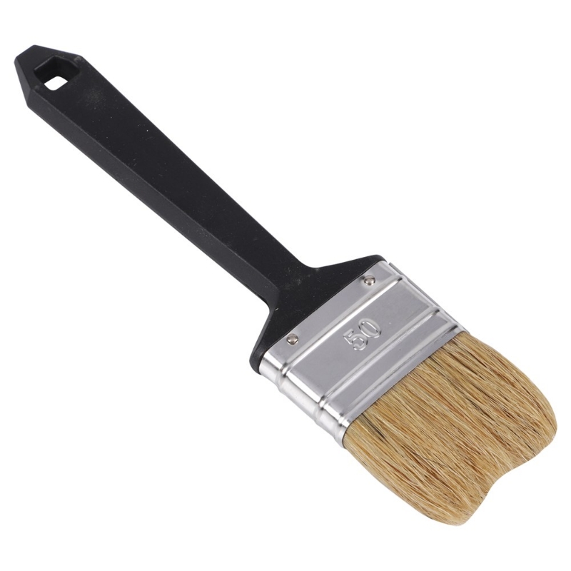 Afbeeldingen van Copenhagen Pro wegwerp platte kwast, maat 50, wit Chinees varkenshaar, kunststof steel.