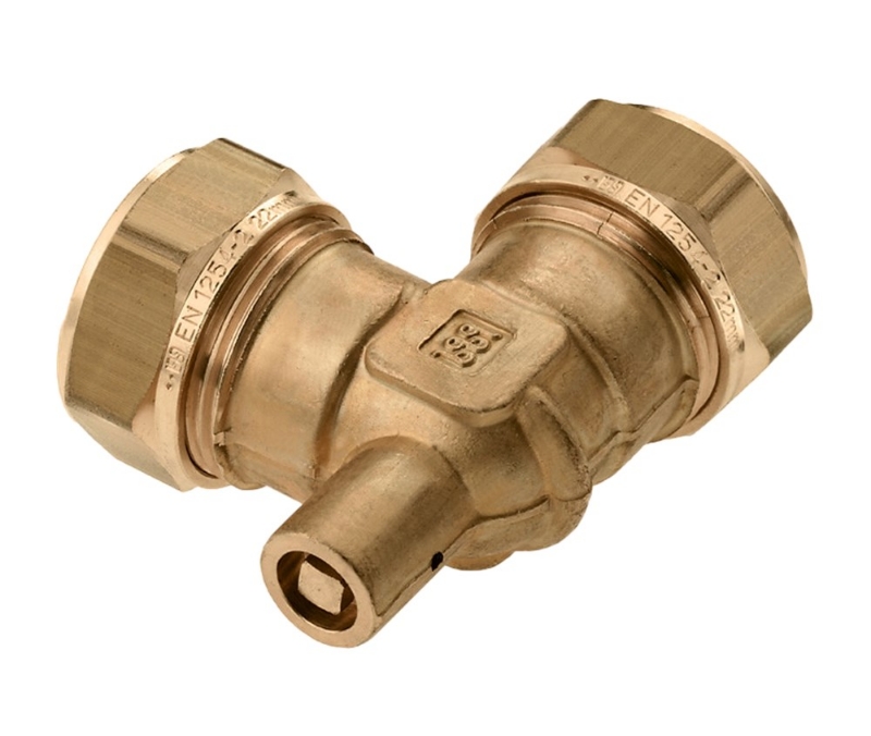 Afbeeldingen van BONFIX knel messing knie met ontl. 22 x 22 mm