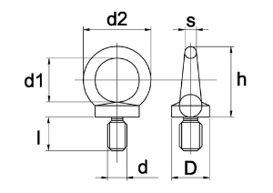 Afbeeldingen van Oogbout DIN 580 RVS A2 M 10