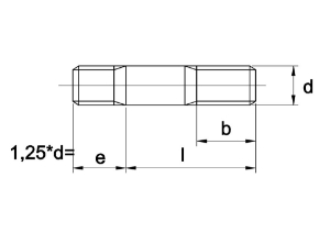 Afbeeldingen van Tapeind (inschroefeind ~ 1,25 d) DIN 939 5.8 onbehandeld staal M 12 X 65