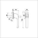 Afbeeldingen van Ami Vhb raamgreep 812 7x32  compleet ovaal zw