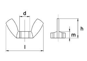 Afbeeldingen van Vleugelmoer Amerikaans model ANSI B18.17 RVS A2 M 10