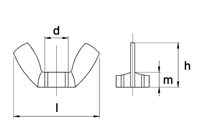 Afbeeldingen van Vleugelmoer Amerikaans model ANSI B18.17 RVS A2 M 10