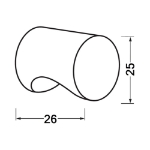 Afbeeldingen van Cilinderknop 25x26mm  m4 zwart