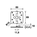 Afbeeldingen van AXA Vh.scharnier/3,5x3,5/rh/ongem/tgs skg