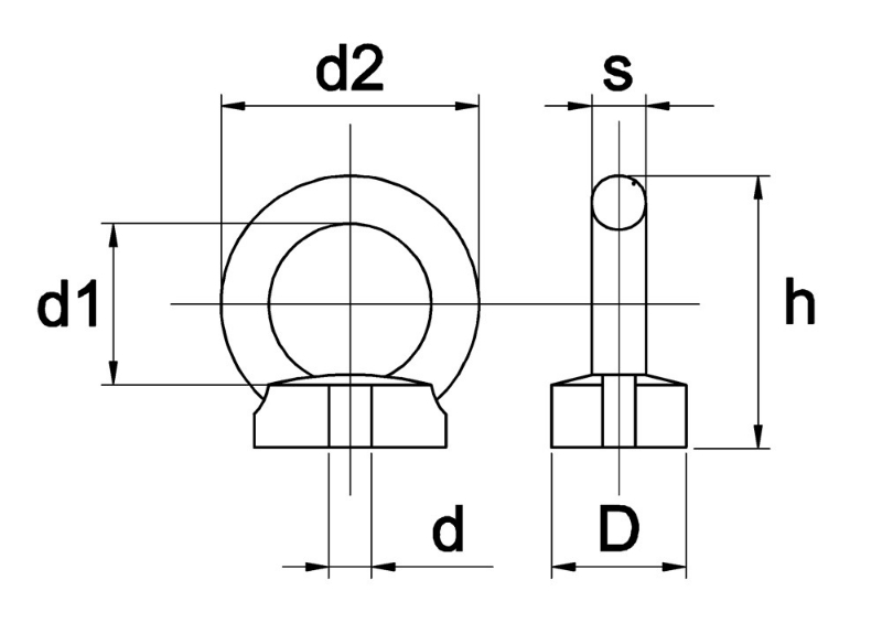 Afbeeldingen van Oogmoer DIN 582 RVS A2 M 10