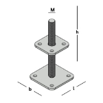 Afbeeldingen van GB Pergolasteun verticaal verstelbaar M20x200