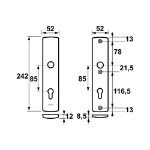 Afbeeldingen van AXA Curve vh schilden/krukgat pc85/242x52//f1