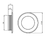 Afbeeldingen van Schuifdeurkom rond 68 mm naturel