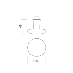 Afbeeldingen van Ami Knopkruk 160/50 gatdeel m6 zwart 9005 str