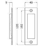 Afbeeldingen van Schuifdeurkom 120x40 mm, recht zwart