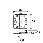 Afbeeldingen van AXA Scharnier/schijf/3mm/89x89skgongm/tgs