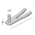 Afbeeldingen van Klauwduim 1/2 steens Ø16 EV
