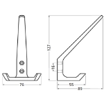 Afbeeldingen van Hoed-/jashaak dubbel zwart