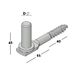 Afbeeldingen van Inschroefduim pen Ø16 EV