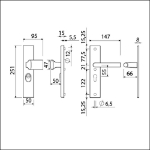 Afbeeldingen van Ami Vhb 251/15 kt55 knop 144, deurkruk 374 pc