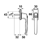 Afbeeldingen van AXA Draai-kiepkruk/model-l/7x32/f1/skg/ean