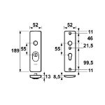 Afbeeldingen van AXA Curve plus vh schilden/krukgat pc55//189x