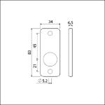Afbeeldingen van Ami Rechthoek rozet 4 rh krg zwart