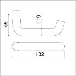 Afbeeldingen van Ami Deurkruk 356 gatdeel m6 zwart 9005 str