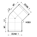 Afbeeldingen van 110mm bocht dw 2xmm 87