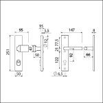 Afbeeldingen van Ami Vhb 251/15 kt92 knop 144, deurkruk 374 pc
