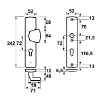 Afbeeldingen van AXA Curve vh beslag/s-knop omk. pc72/krukgat/