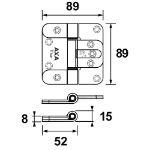 Afbeeldingen van AXA Titan vh scharnier/89x89/2,5mm dubbel/ger