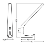 Afbeeldingen van Hoed-/jashaak enkel naturel