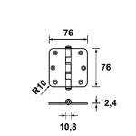 Afbeeldingen van AXA Kogellager-scharn/76x76/rh/tgs ean