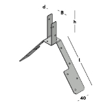 Afbeeldingen van Ruitersteun b=32mm h=70mm SV