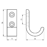 Afbeeldingen van Handdoekhaak naturel