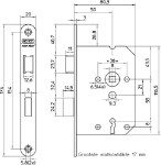 Afbeeldingen van NEMEF 1200 Serie Binnendeurslot Klavierslot S