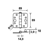 Afbeeldingen van AXA Scharnier/ongel/3mm/89x89/skgongm/tgs