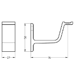 Afbeeldingen van Leuningh. vlakzadel, prof., stok m8, m.zwart