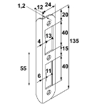 Afbeeldingen van HOEKSLPL.TBV DAG/NACHT/ZWART/DIN RECHTS