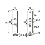 Afbeeldingen van AXA Curve plus vh schilden/krukgat pc55//242x