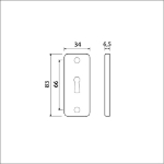 Afbeeldingen van Ami Rechthoek rozet 4 rh slg f-2