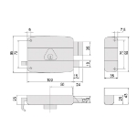 Afbeeldingen van Cisa oplegdeurslot/vaste buitencilinder/DM50/