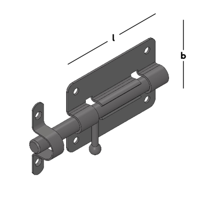 Afbeeldingen van GB Plaatgrendel + Barcode 80x50 ZV