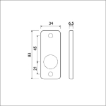 Afbeeldingen van Ami Rechthoek rozet 4 rh krg f-2