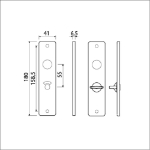 Afbeeldingen van Ami Kortschild wc 180/41 rh 8*55         f-2