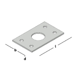 Afbeeldingen van GB Plaat voor staartgrendel 40x66 2 SV