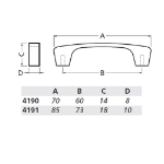 Afbeeldingen van GREEP 85/ 73MM 2XM4 MAT NATUREL