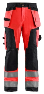 Afbeeldingen van High Vis werkbroek met gereedschapzakken