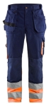 Afbeeldingen van Werkbroek High Vis C52 Marineblauw/Oranje