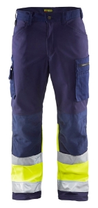 Afbeeldingen van Softshell werkbroek High Vis D100 Marine/High
