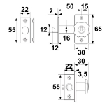 Afbeeldingen van AXA Inboorgrendel DM50 + sluitplaat, afsluitbaar